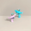 Shark frisbee gun, blue and pink mini toy gun, starry sky light, rattle around school Application Scenario